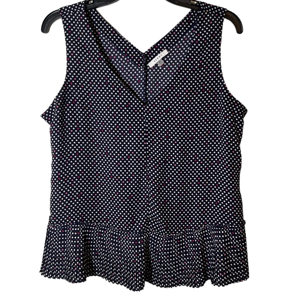 SIONI Peplum Top Sleeveless Popover Blouse